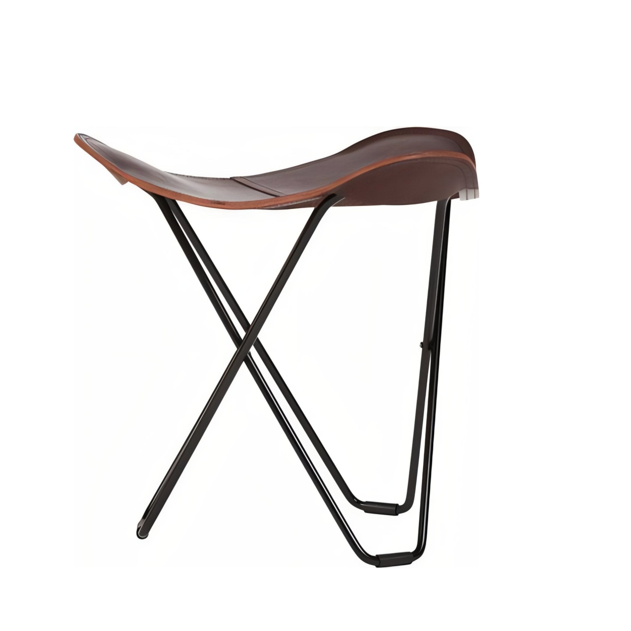 Cuero Pampa Flying Goose Stool, Chocolate/Black