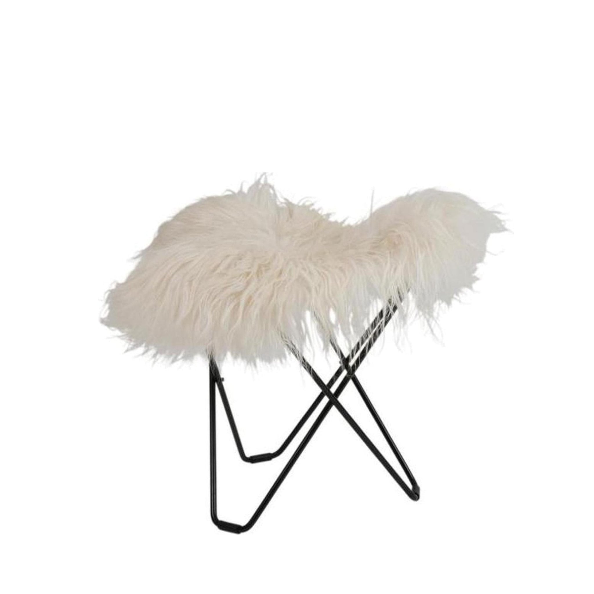Cuero Iceland Flying Goose Stool, Wild White/Black