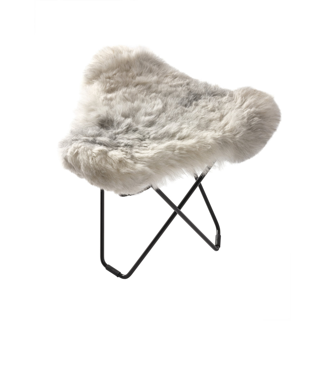 Cuero Iceland Flying Goose Stool, Wild Grey/Black