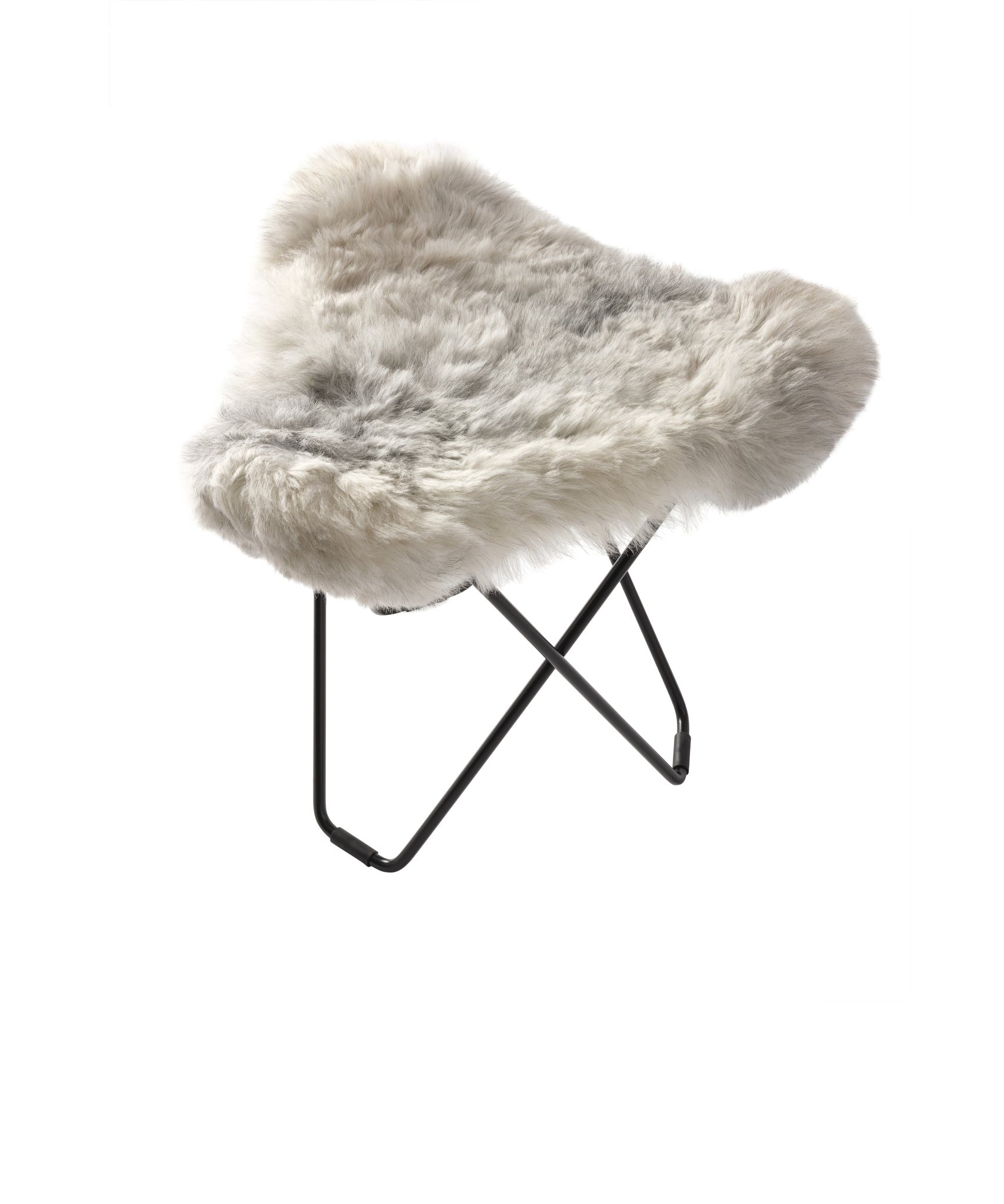Cuero Iceland Flying Goose Stool, Wild Grey/Black
