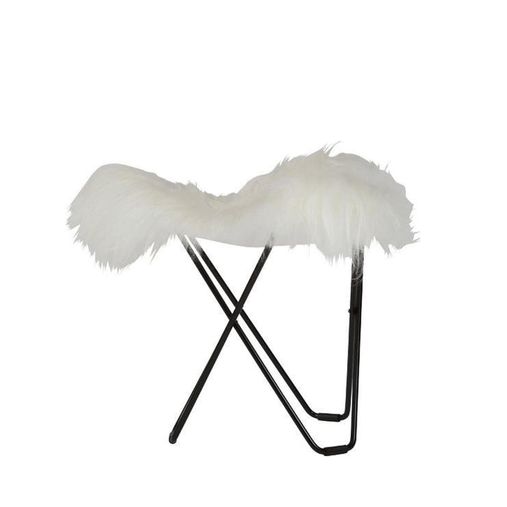 Cuero Iceland Flying Goose Stool, Wild White/Black