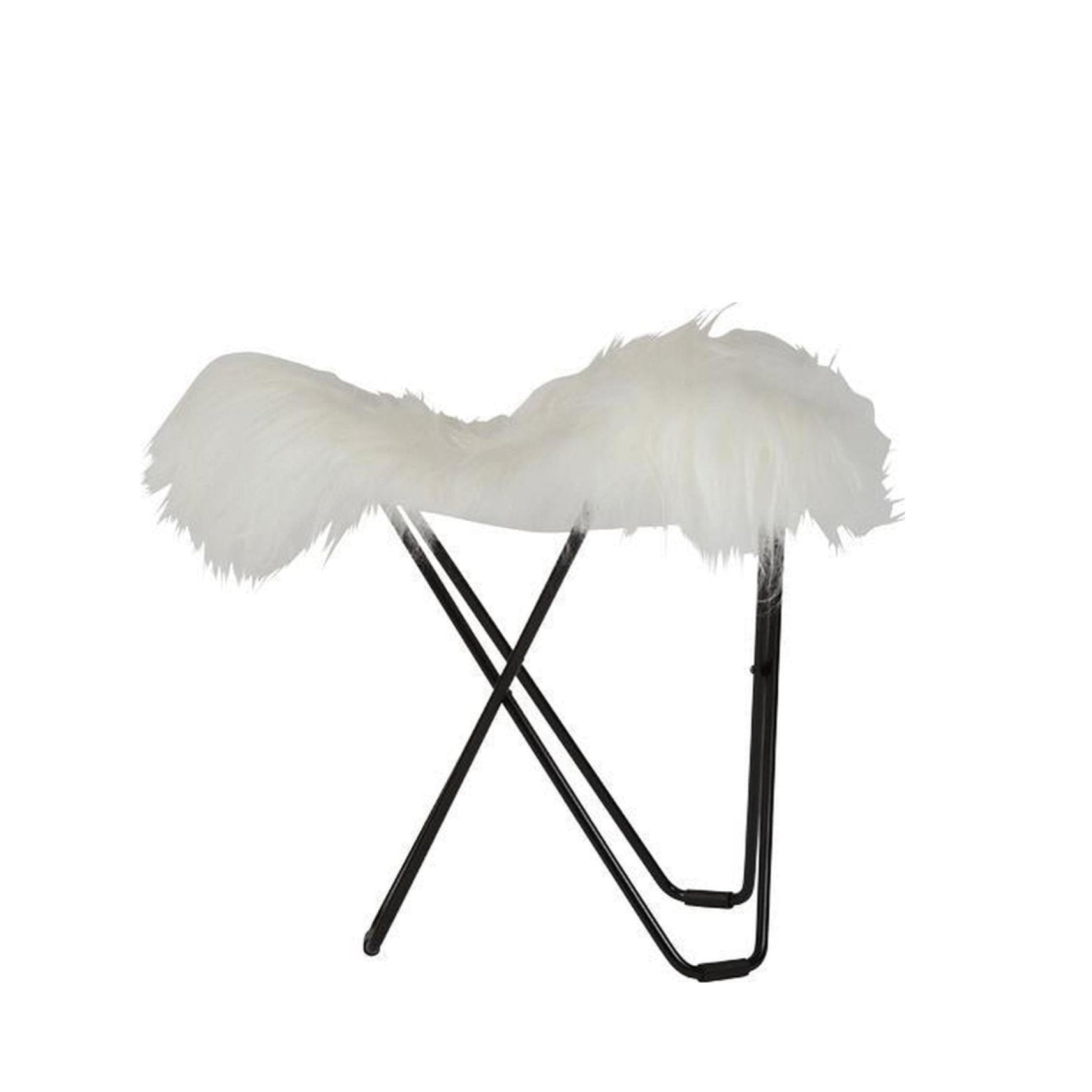 Cuero Iceland Flying Goose Stool, Wild White/Black