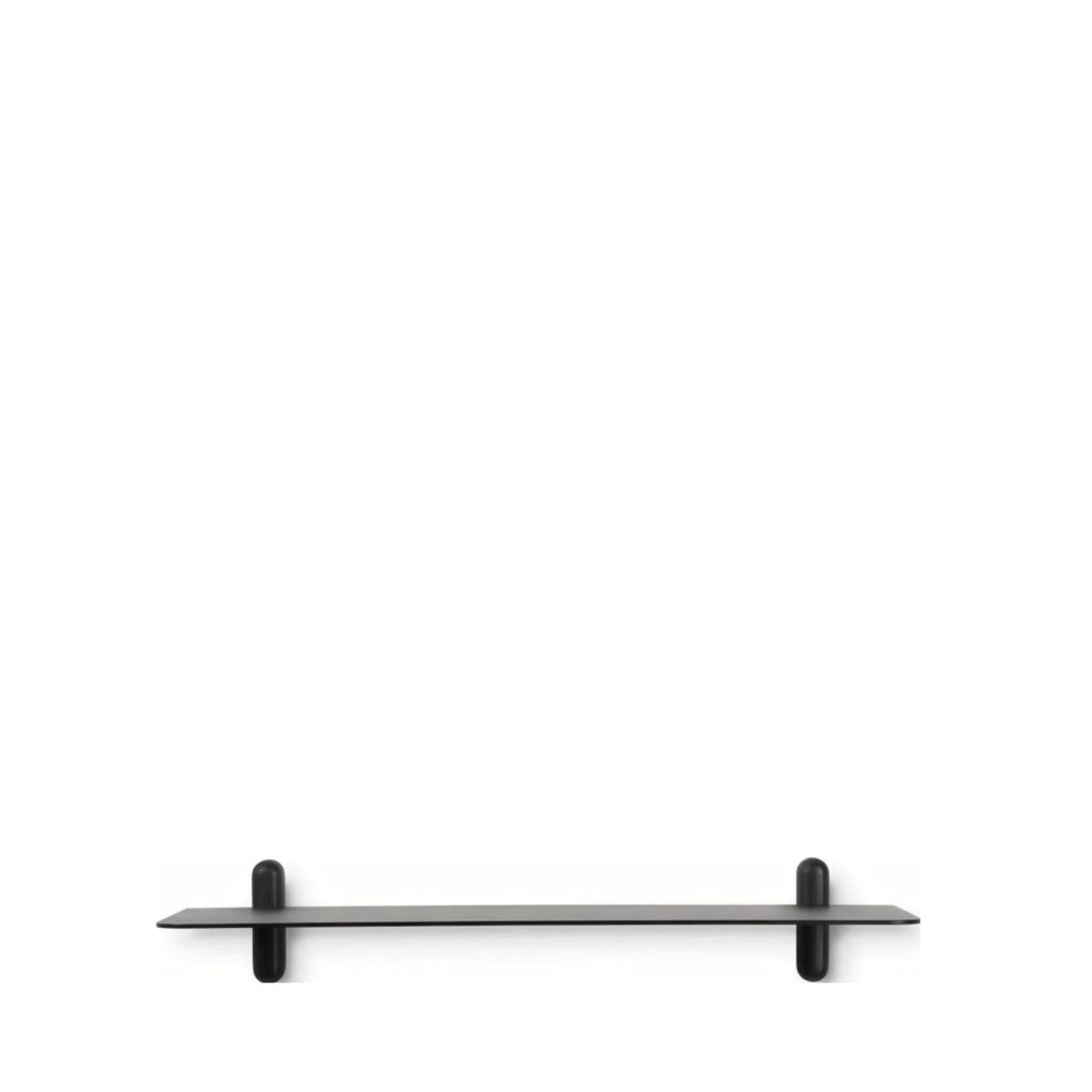 Gejst Nivo Large Floating Wall Shelf G — Black Ash/black, 66.5×25×12 Cm