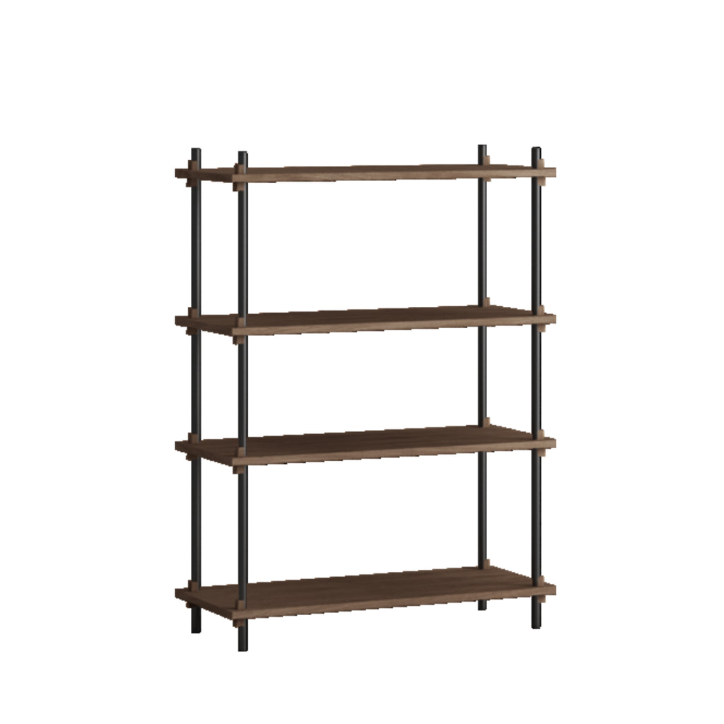Customizable Moebe Shelving System in Smoked Oak & Black - Versatile Design