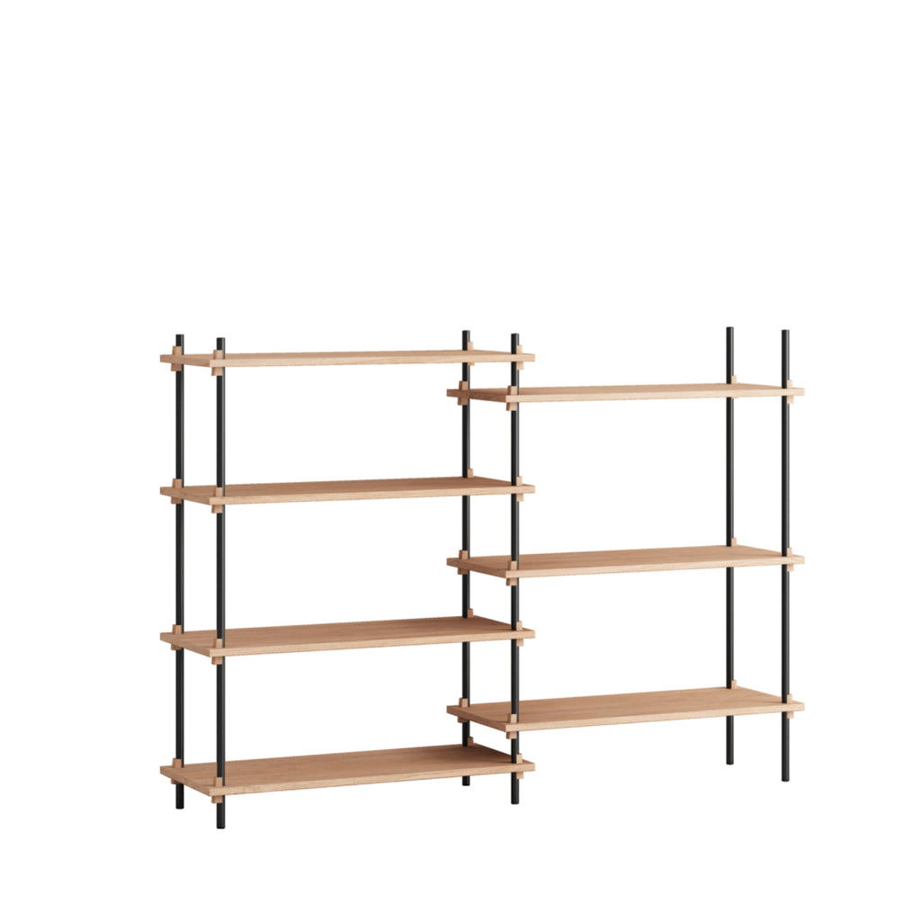 Customizable Moebe Shelving System in Oak/Black - Versatile & Stylish