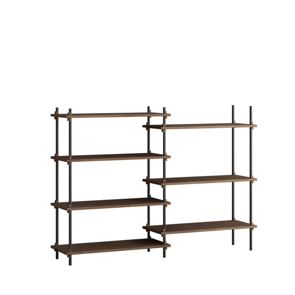Customizable Moebe Shelving System in Smoked Oak & Black - Versatile Design