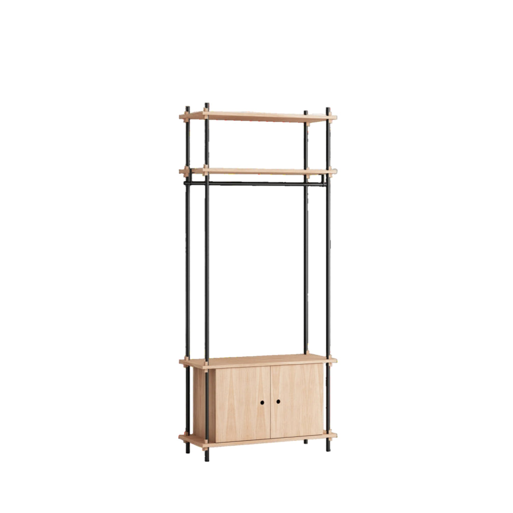 Customizable Moebe Shelving System in Oak/Black - Versatile & Stylish