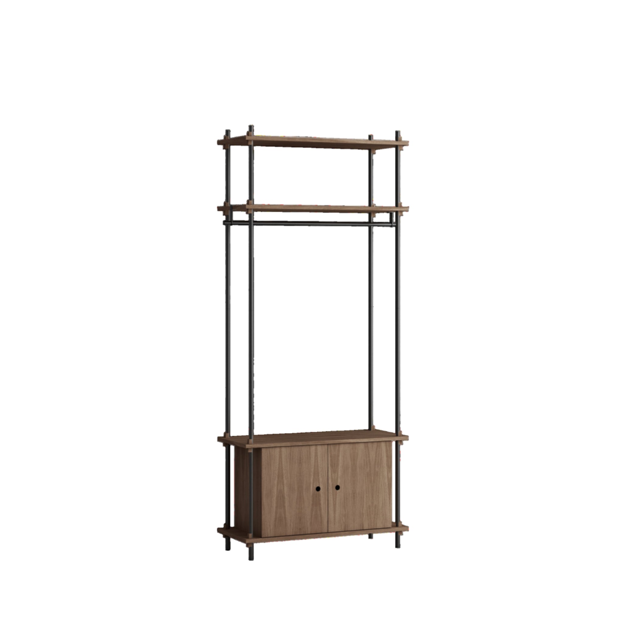 Customizable Moebe Shelving System in Smoked Oak & Black - 200cm Height