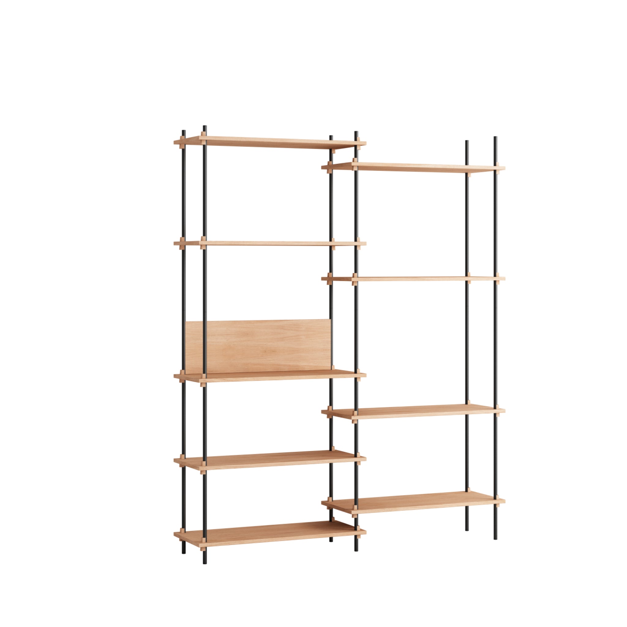 Customizable Moebe Shelving System in Oak/Black - Versatile & Stylish