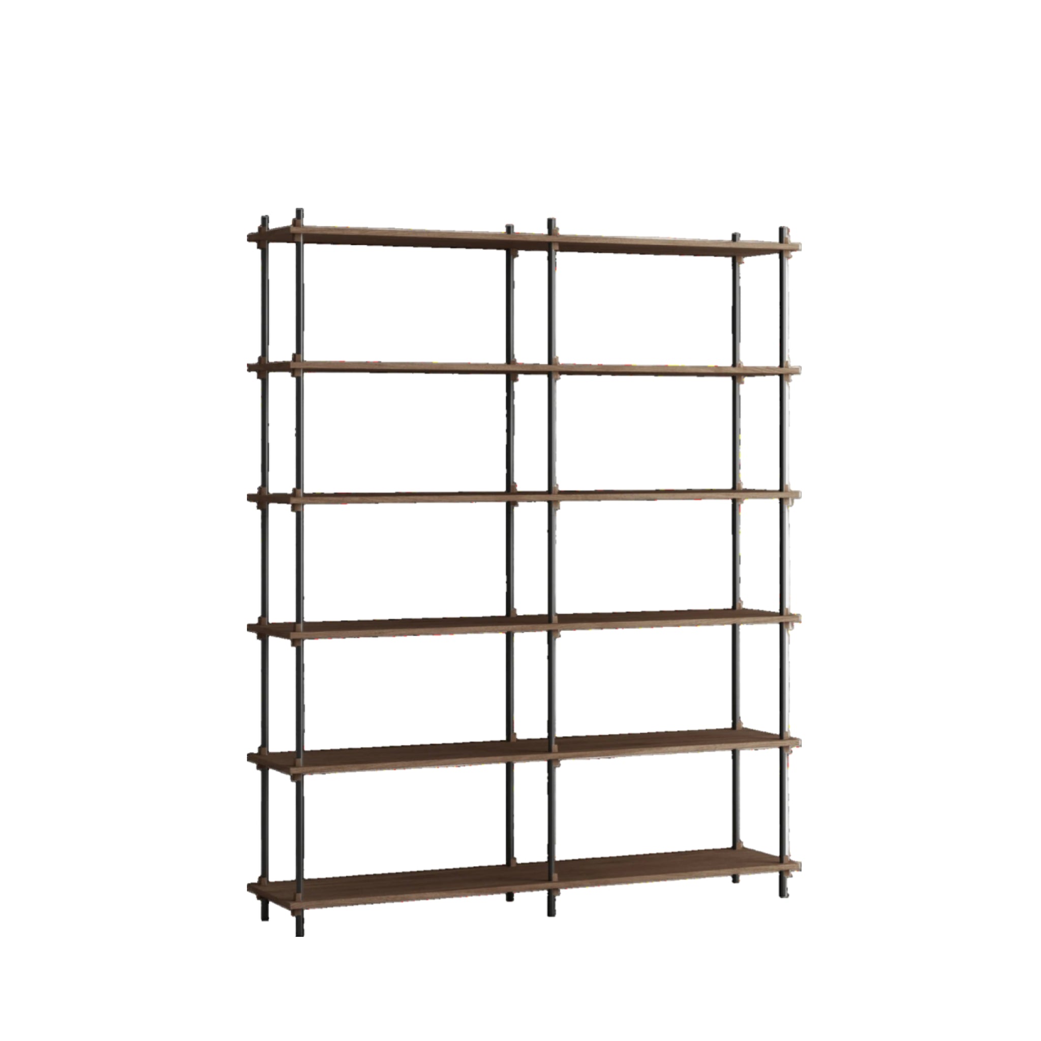 Customizable Moebe Shelving System in Smoked Oak & Black - 200cm Height