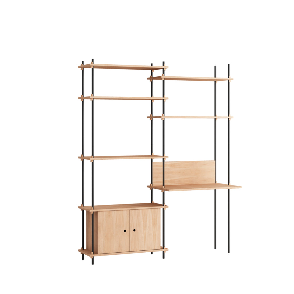 Customizable Moebe Shelving System in Oak/Black - Stylish & Versatile Design