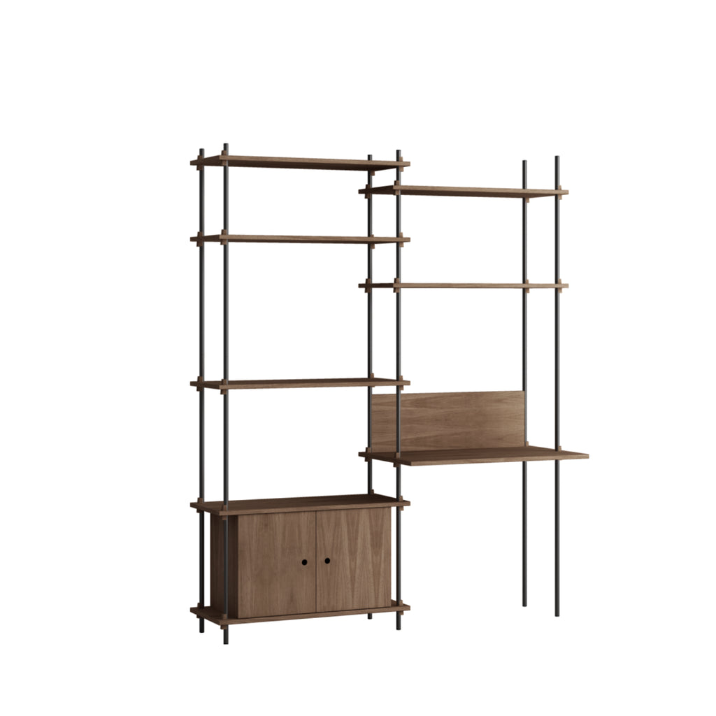 Customizable Moebe Shelving System in Smoked Oak/Black - Versatile Design