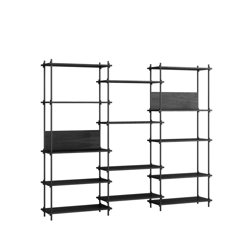 Customizable Moebe Shelving System S.200.3.A in Black - Versatile Design