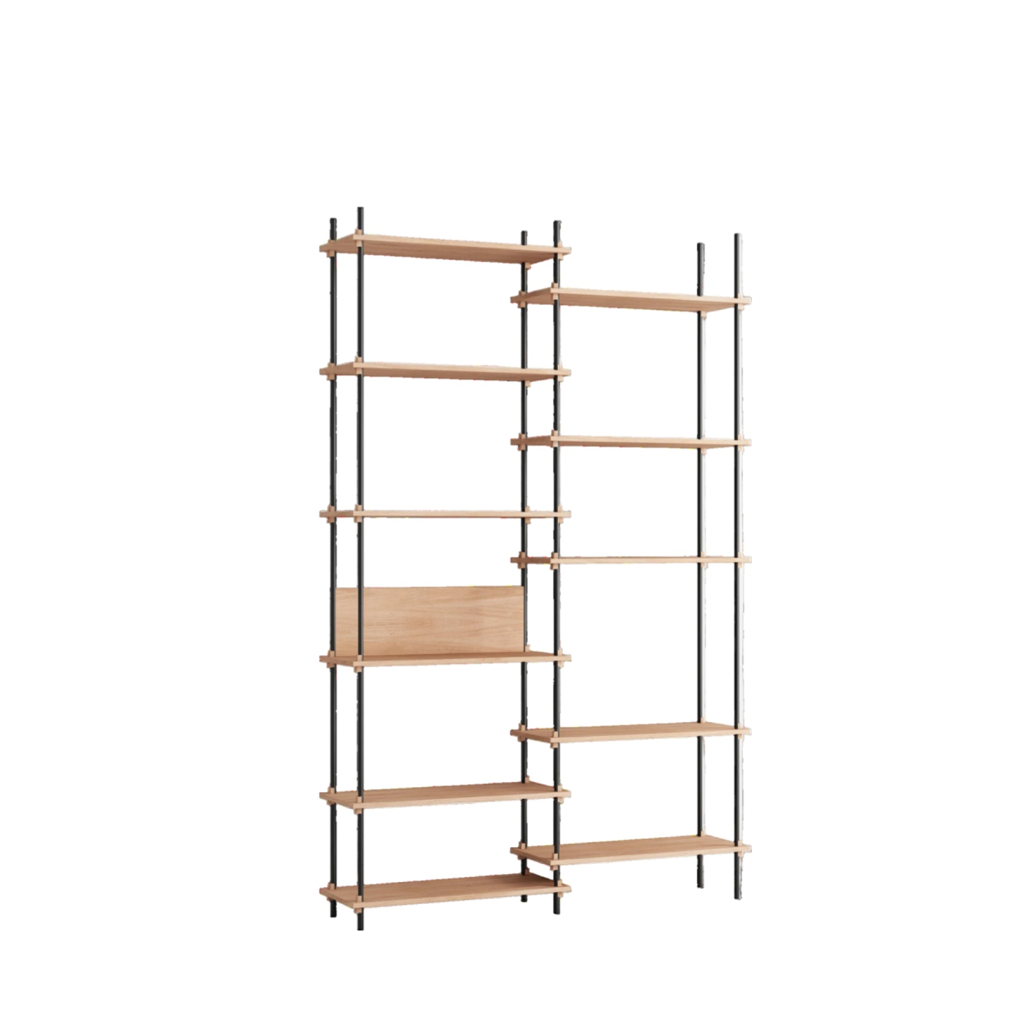 Customizable Moebe Shelving System in Oak/Black - Versatile Home Storage