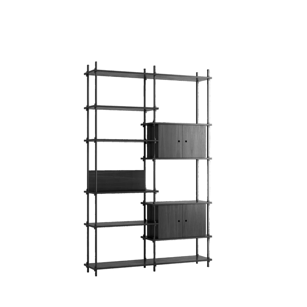 Customizable Moebe Black Shelving System - Versatile Room Divider & Wall Unit