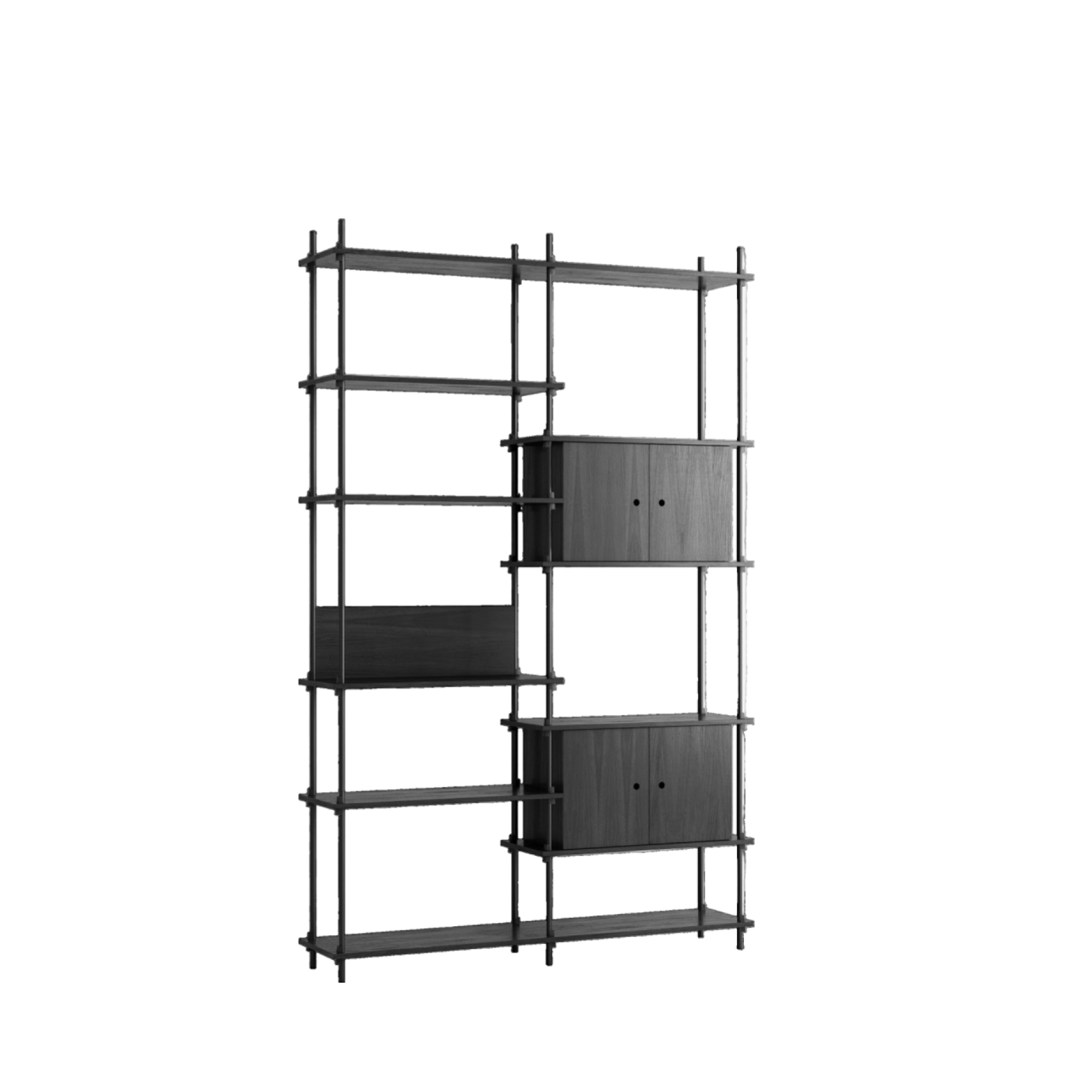 Customizable Moebe Black Shelving System - Versatile Room Divider & Wall Unit