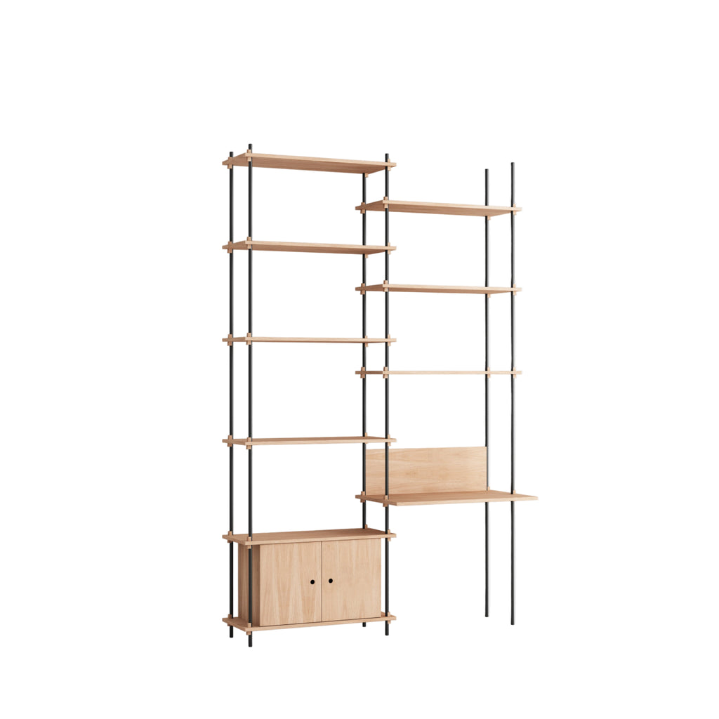 Customizable Moebe Oak/Black Shelving System - Versatile Room Divider