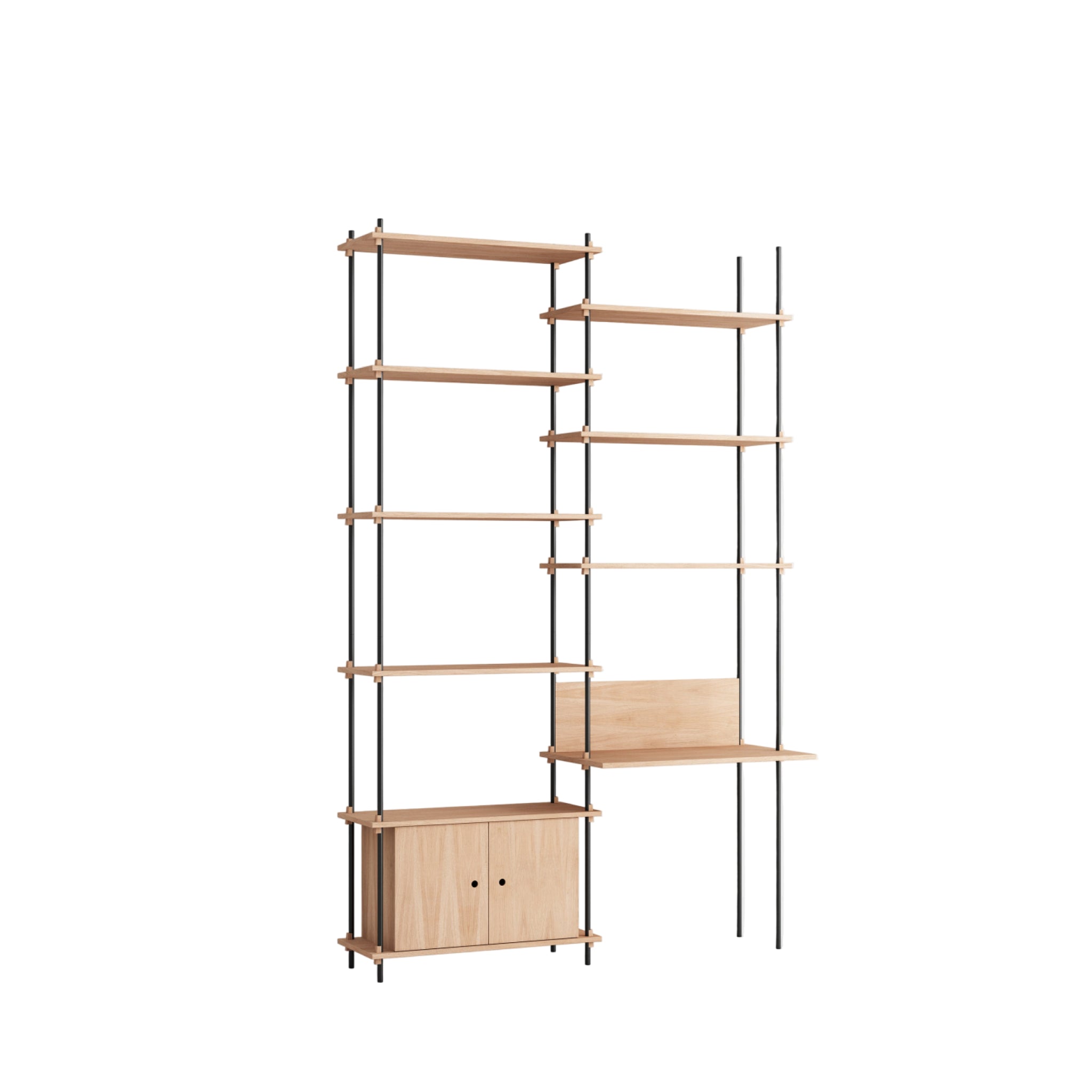 Customizable Moebe Oak/Black Shelving System - Versatile Room Divider