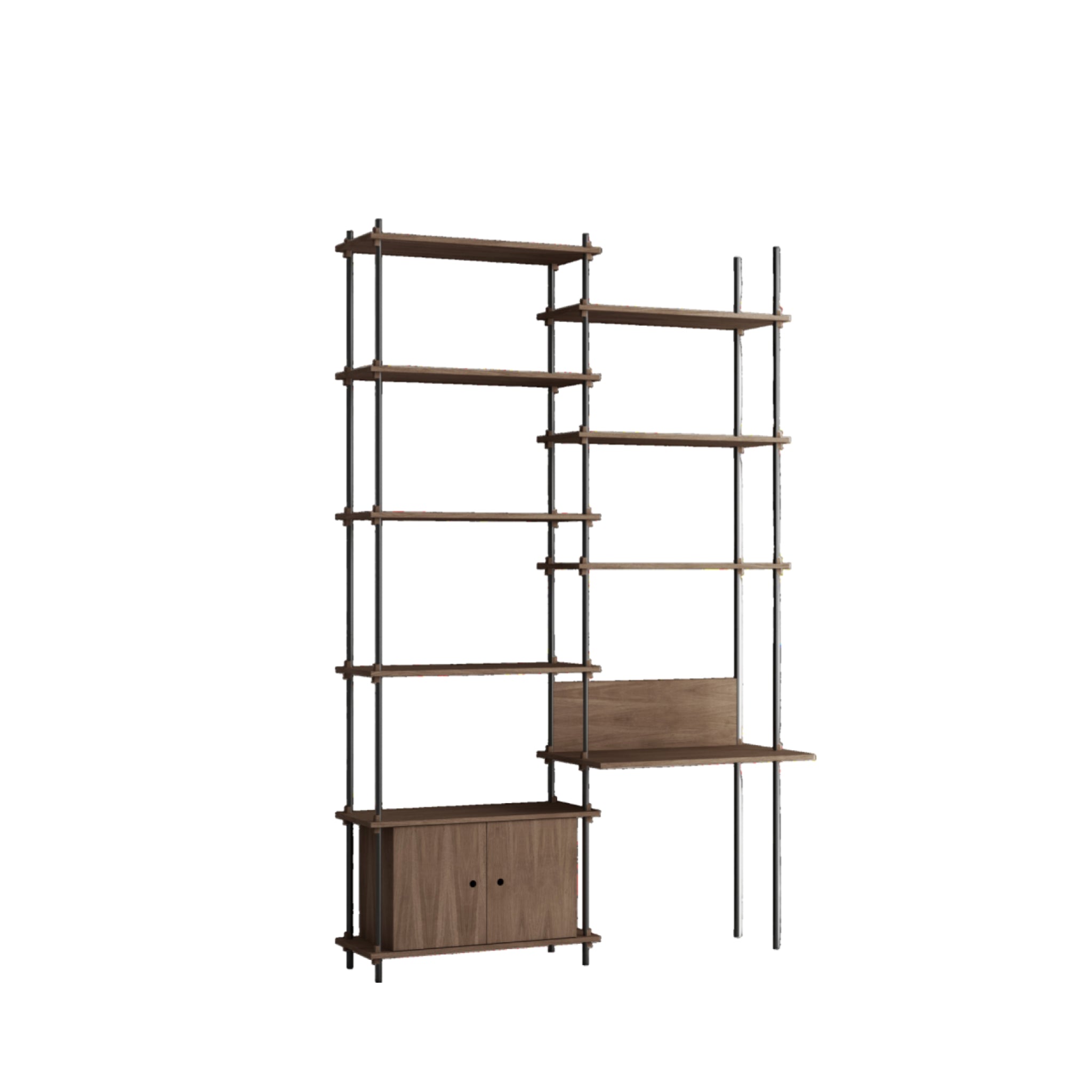 Customizable Moebe Shelving System in Smoked Oak & Black - 255cm High