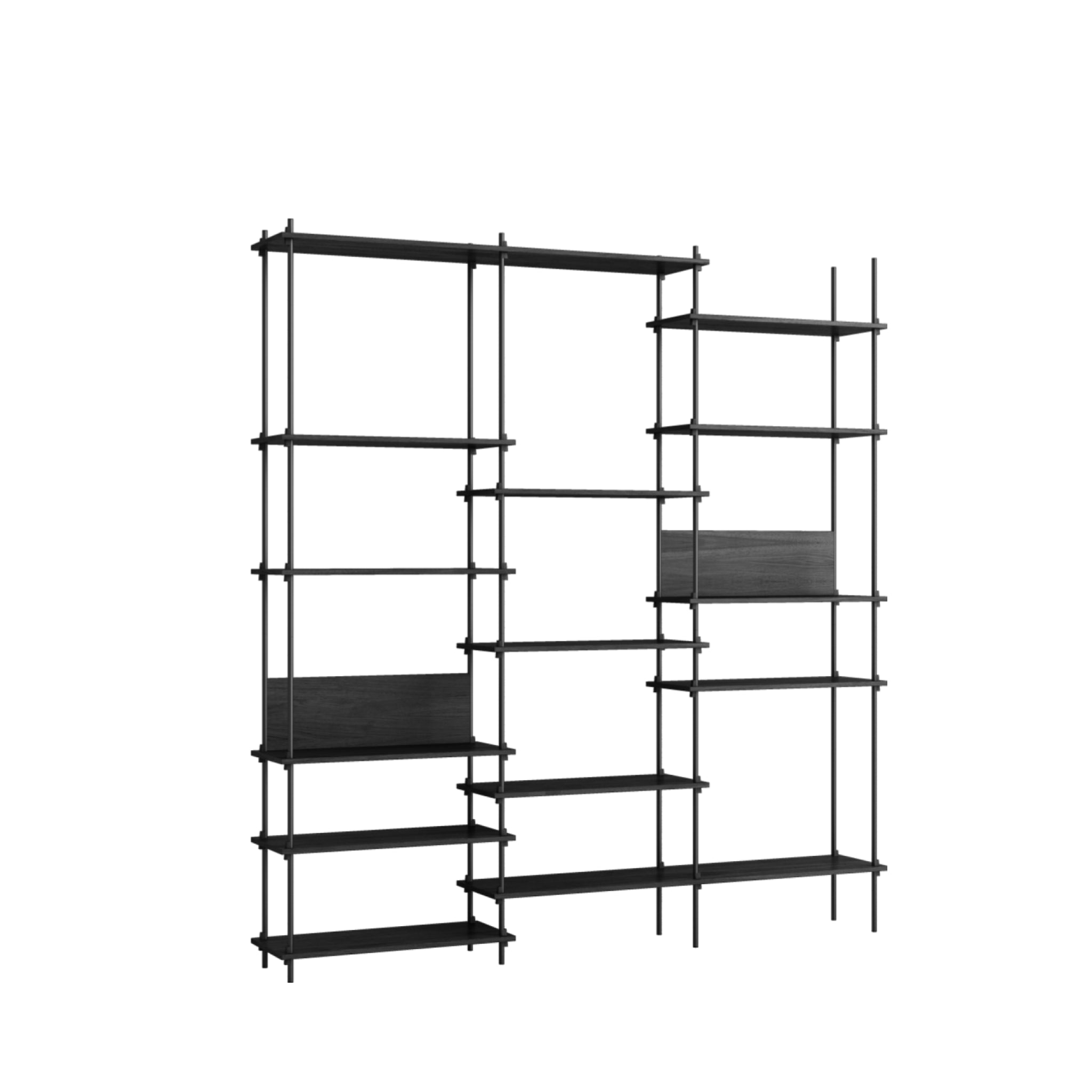 Customizable Moebe Black Shelving System - Versatile Room Divider & Wall Unit