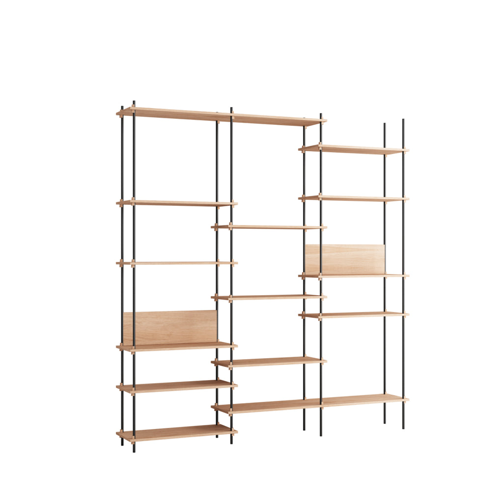 Customizable Moebe Shelving System in Oak/Black - Versatile & Stylish