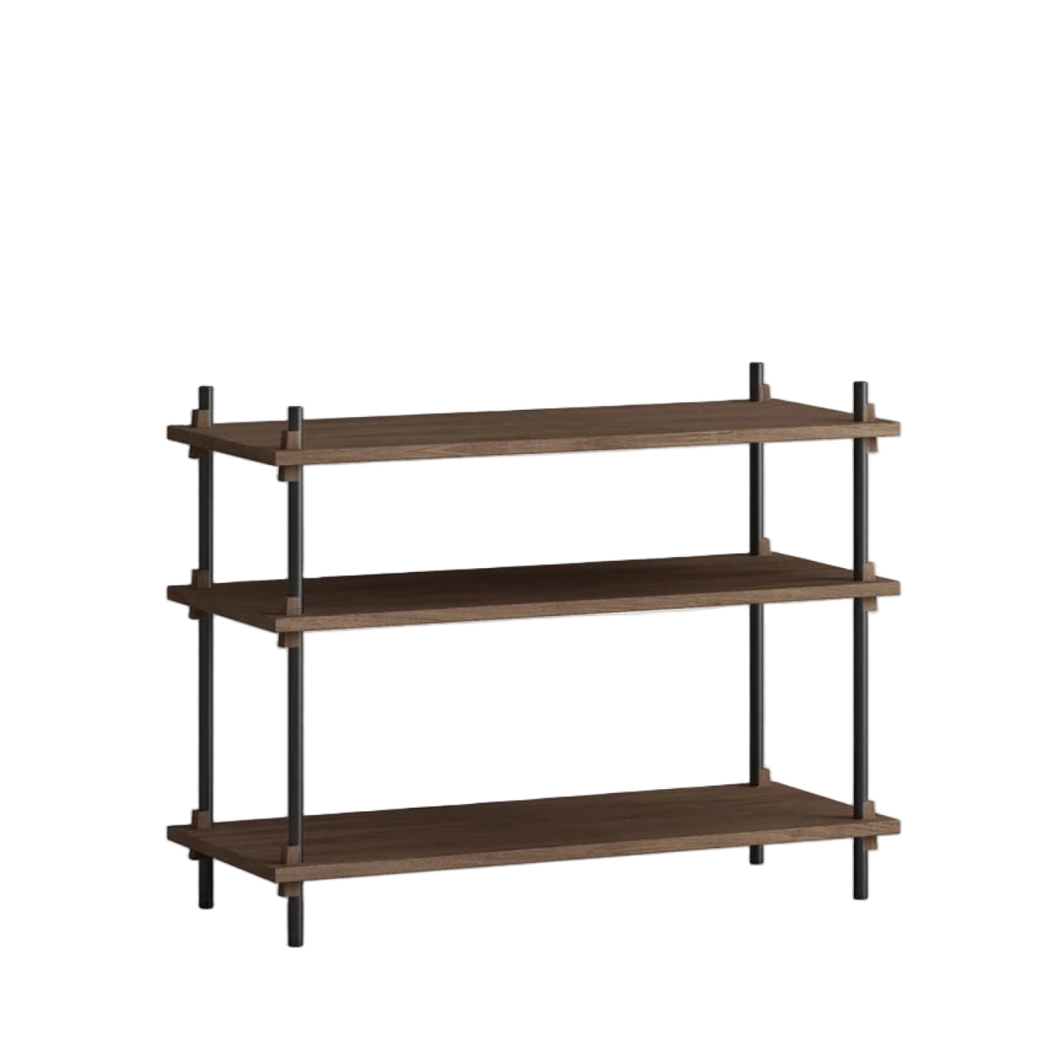 Customizable Moebe Shelving System in Smoked Oak & Black - 65x86x35 cm