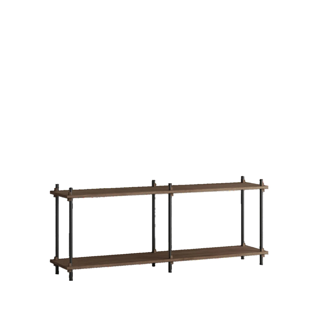Customizable Moebe Shelving System in Smoked Oak & Black - 163x65 cm