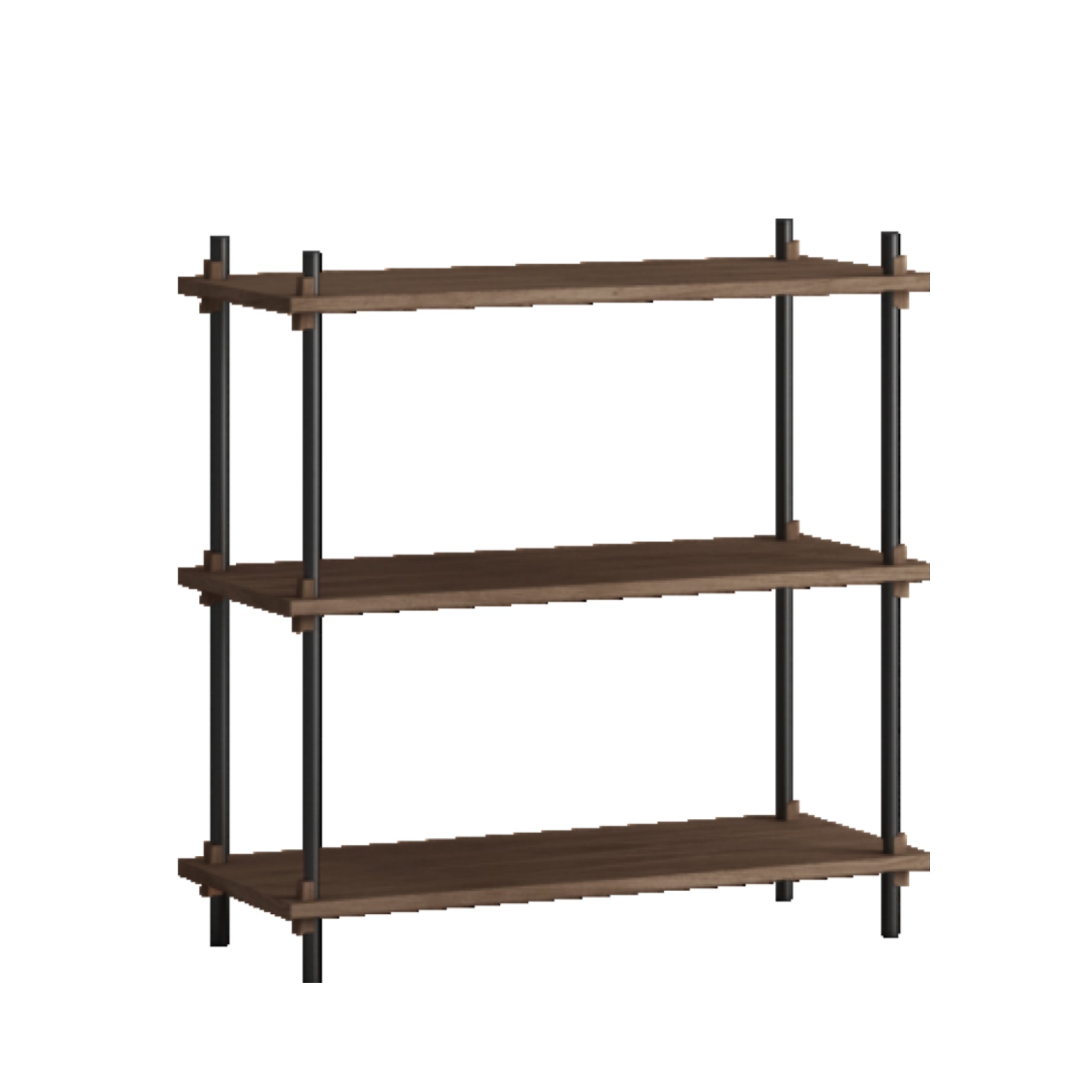 Customizable Moebe Shelving System in Smoked Oak & Black - 85cm Height