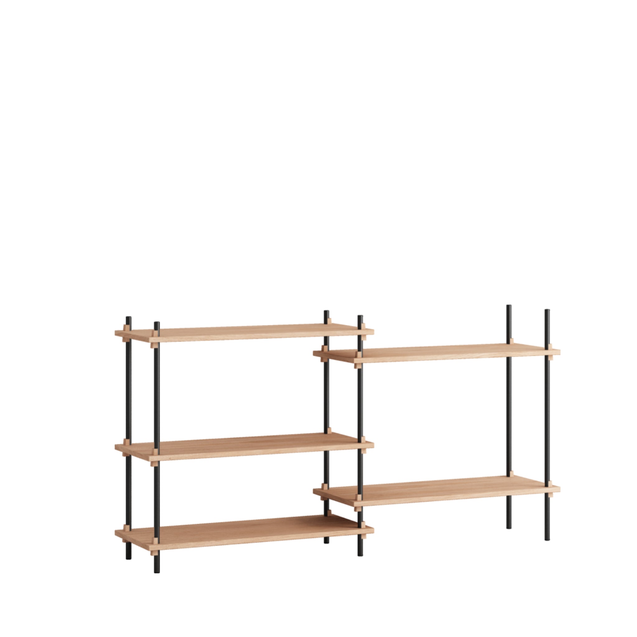 Customizable Moebe Shelving System in Oak/Black - Versatile & Stylish