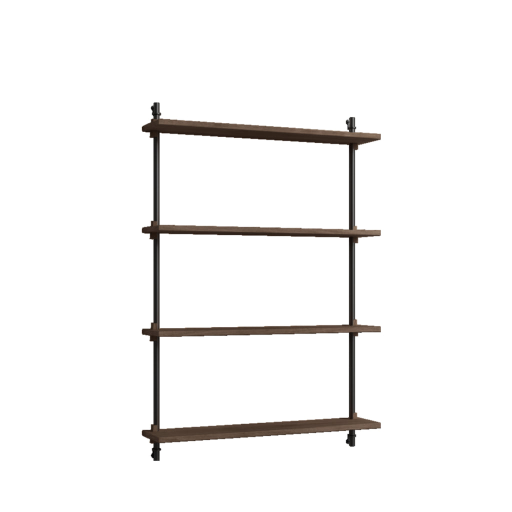 Moebe Wall Shelving WS.115.1: Adjustable Smoked Oak & Black Shelf