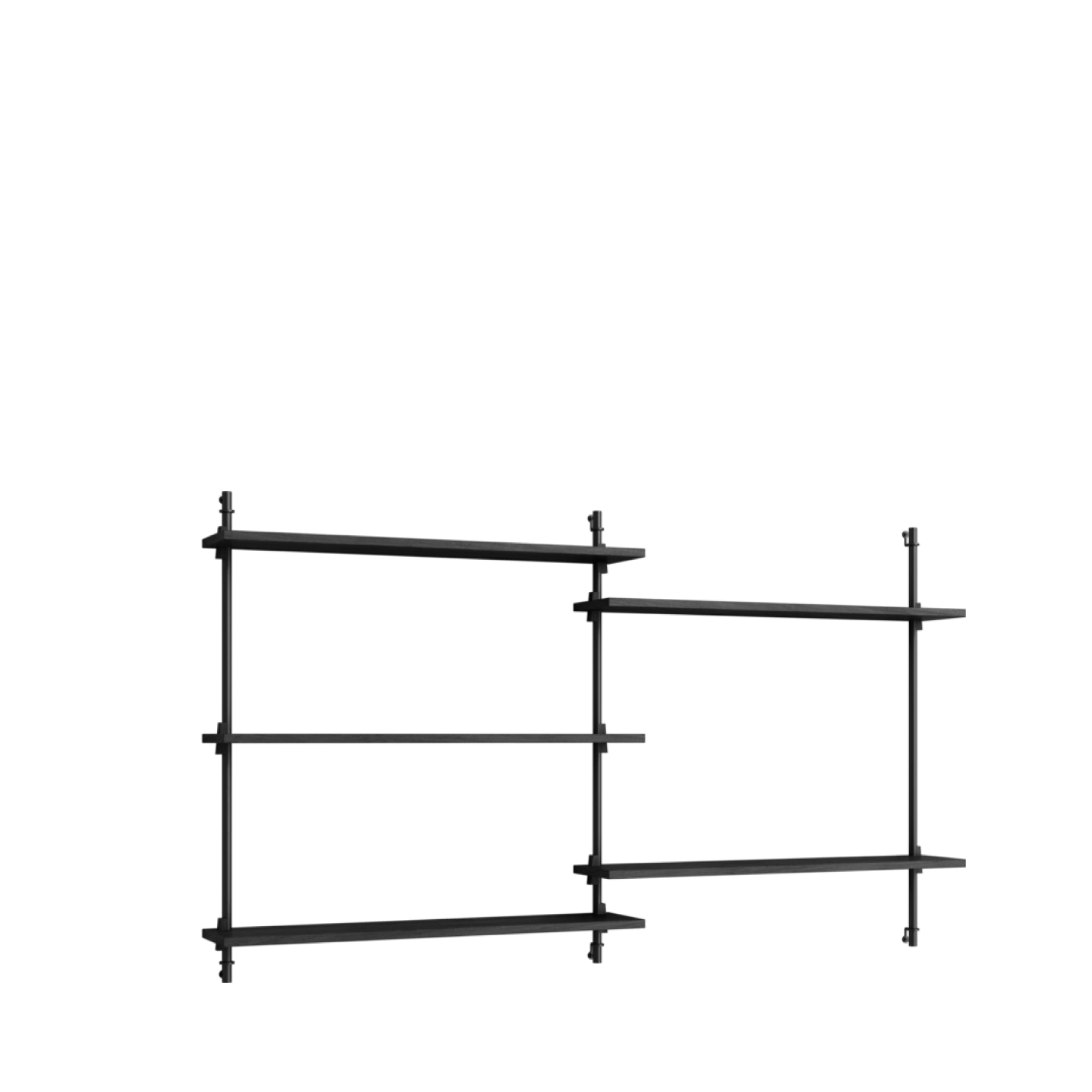 Moebe Wall Shelving WS.85.2: Versatile Black Shelves for Any Room