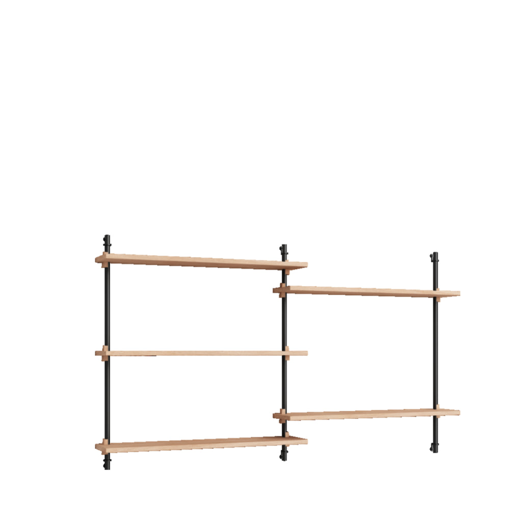 Moebe Wall Shelving WS.85.2: Versatile Oak/Black Shelf for Any Room