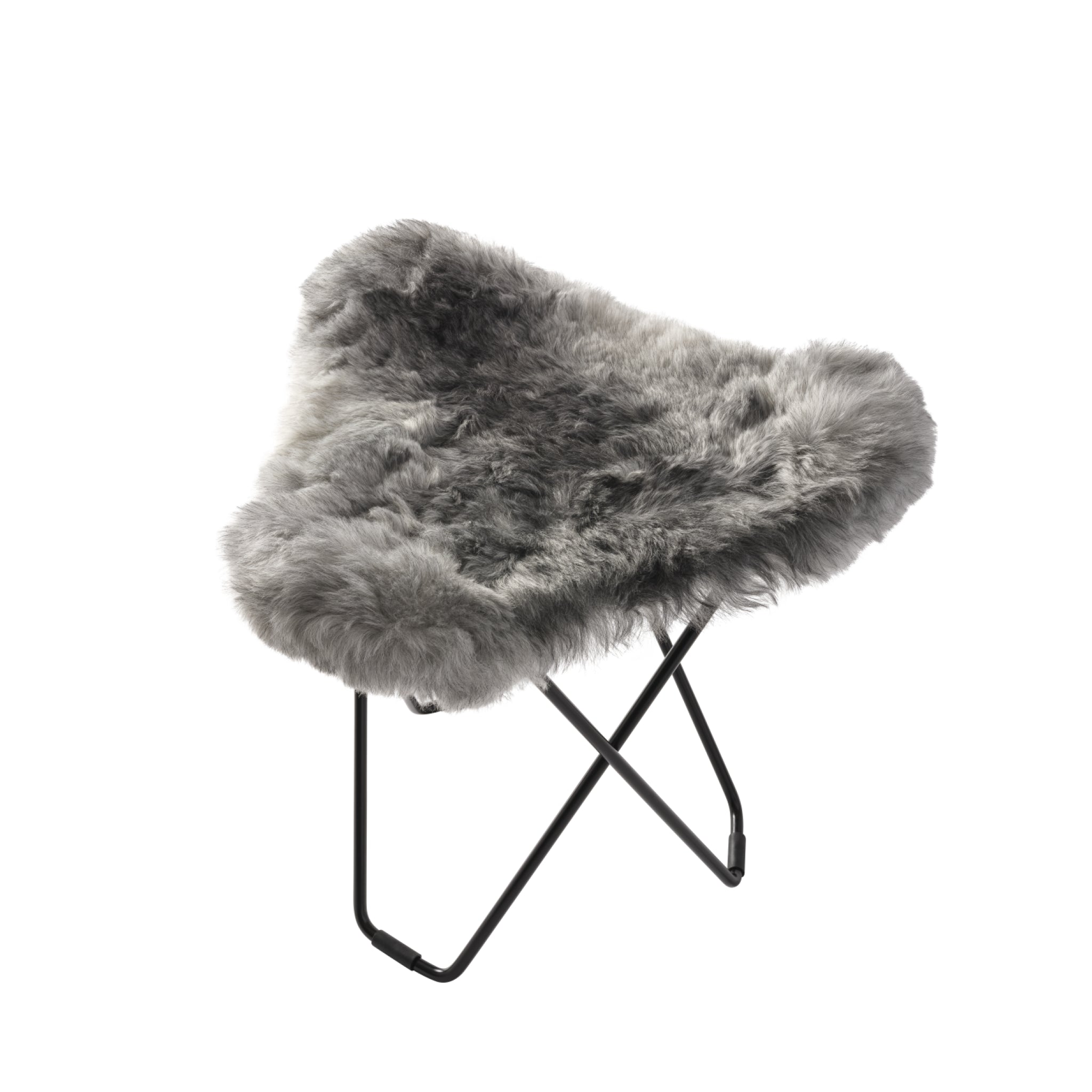 Cuero Iceland Flying Goose Stool, Wild Grey/Black