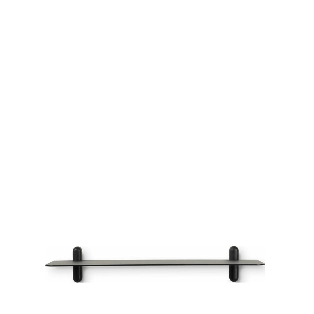 Gejst NIVO G Minimalist Wall Shelf - Black Ash/Black, 80×64×15 cm