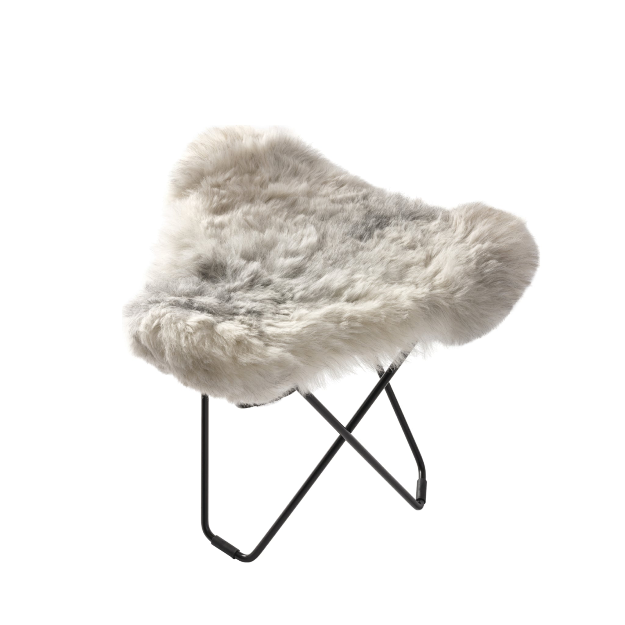 Cuero Iceland Flying Goose Stool, Wild Grey/Black