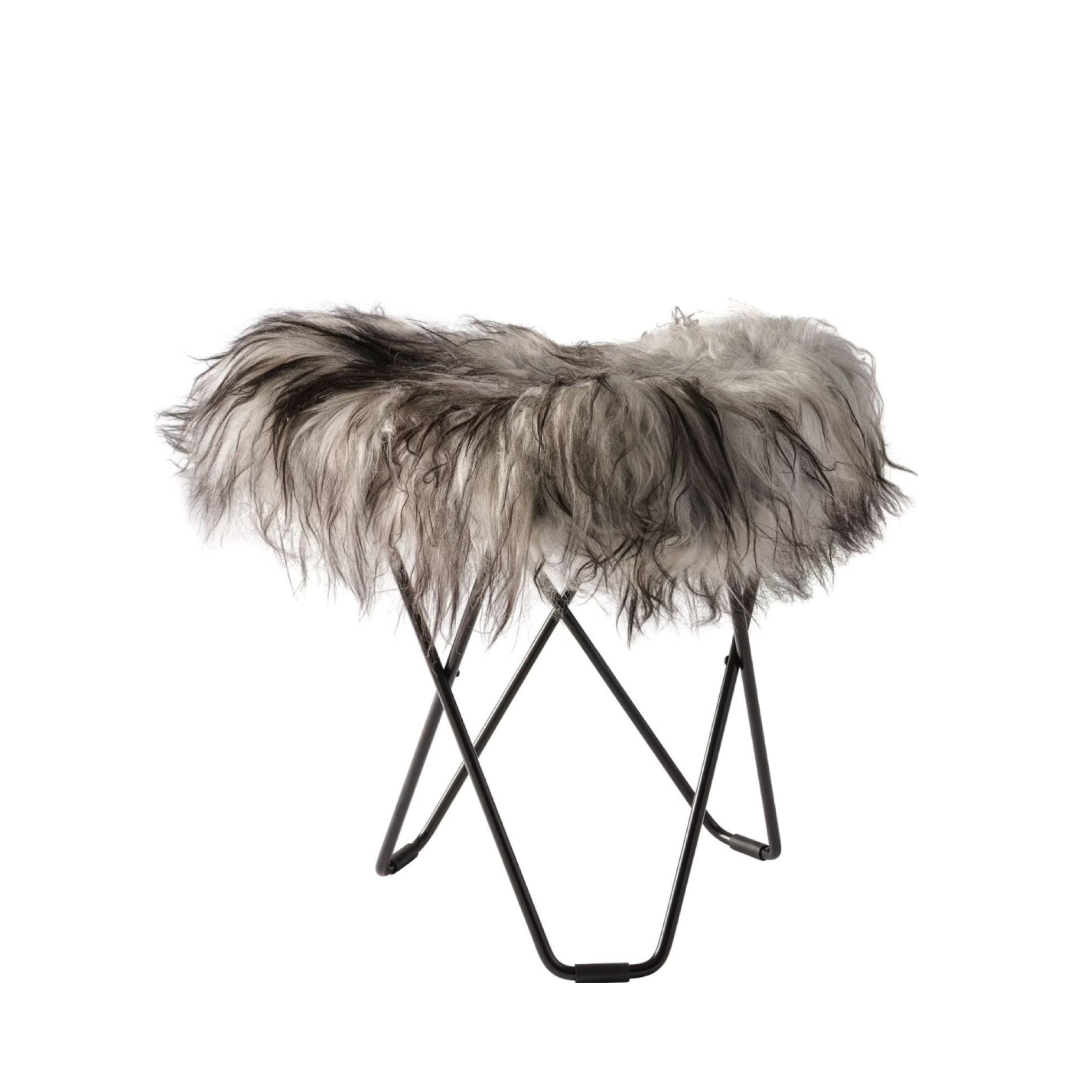Cuero Iceland Flying Goose Stool, Wild Grey/Black