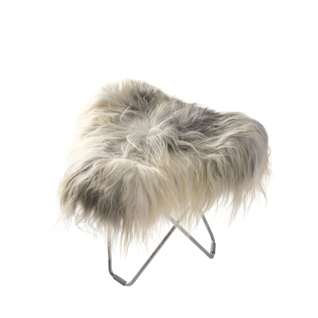 Cuero Iceland Flying Goose Stool, Wild Grey/Black