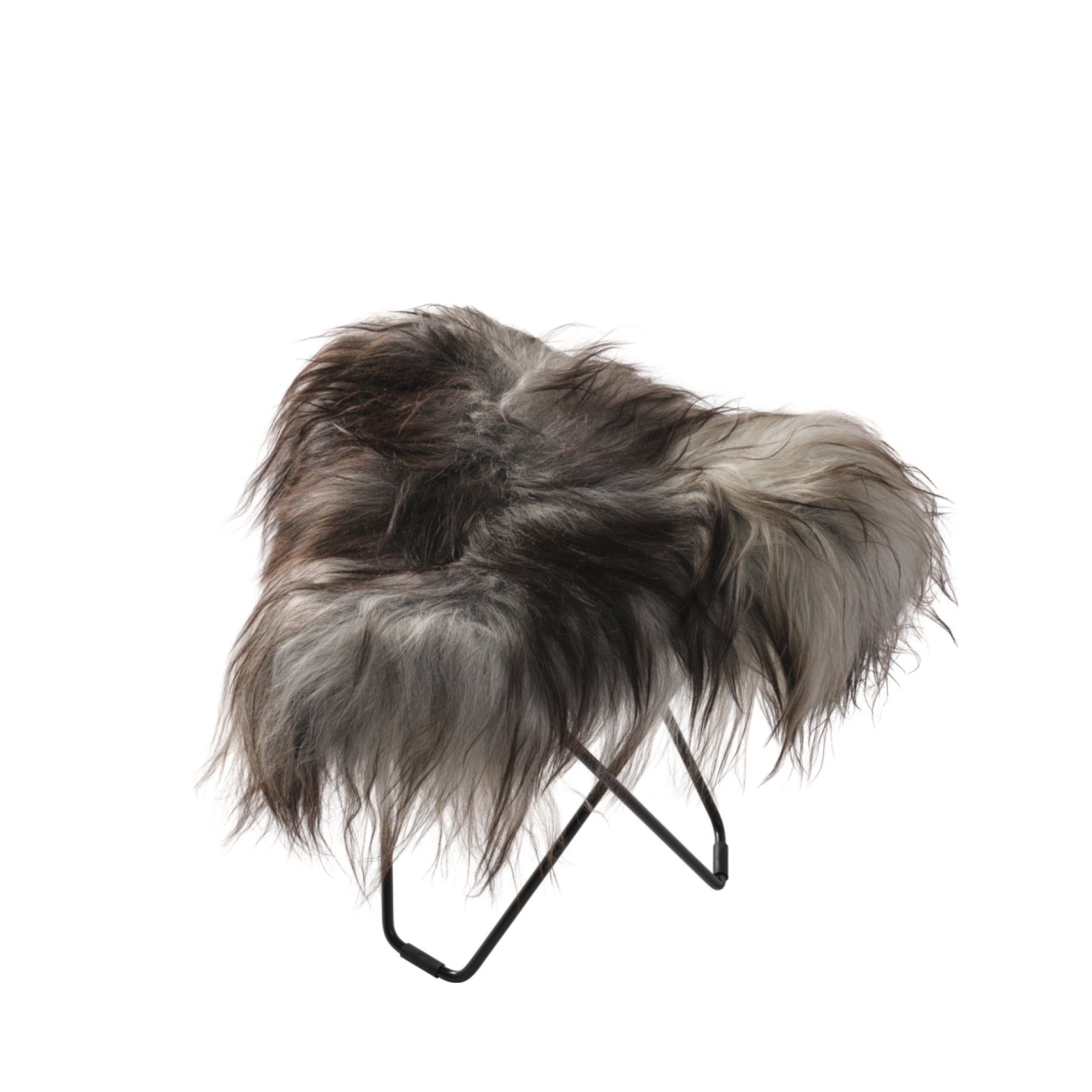 Cuero Iceland Flying Goose Stool, Wild Grey/Black