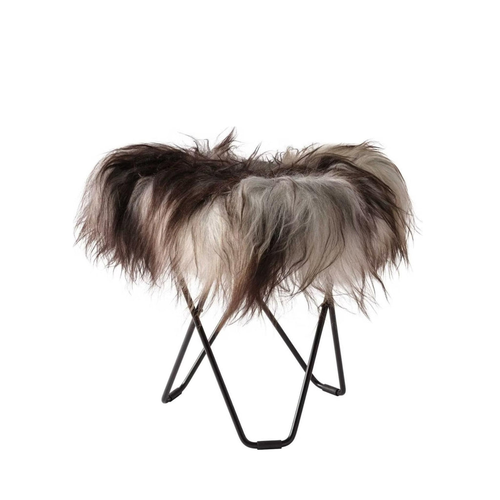Cuero Iceland Flying Goose Stool, Wild Grey/Black
