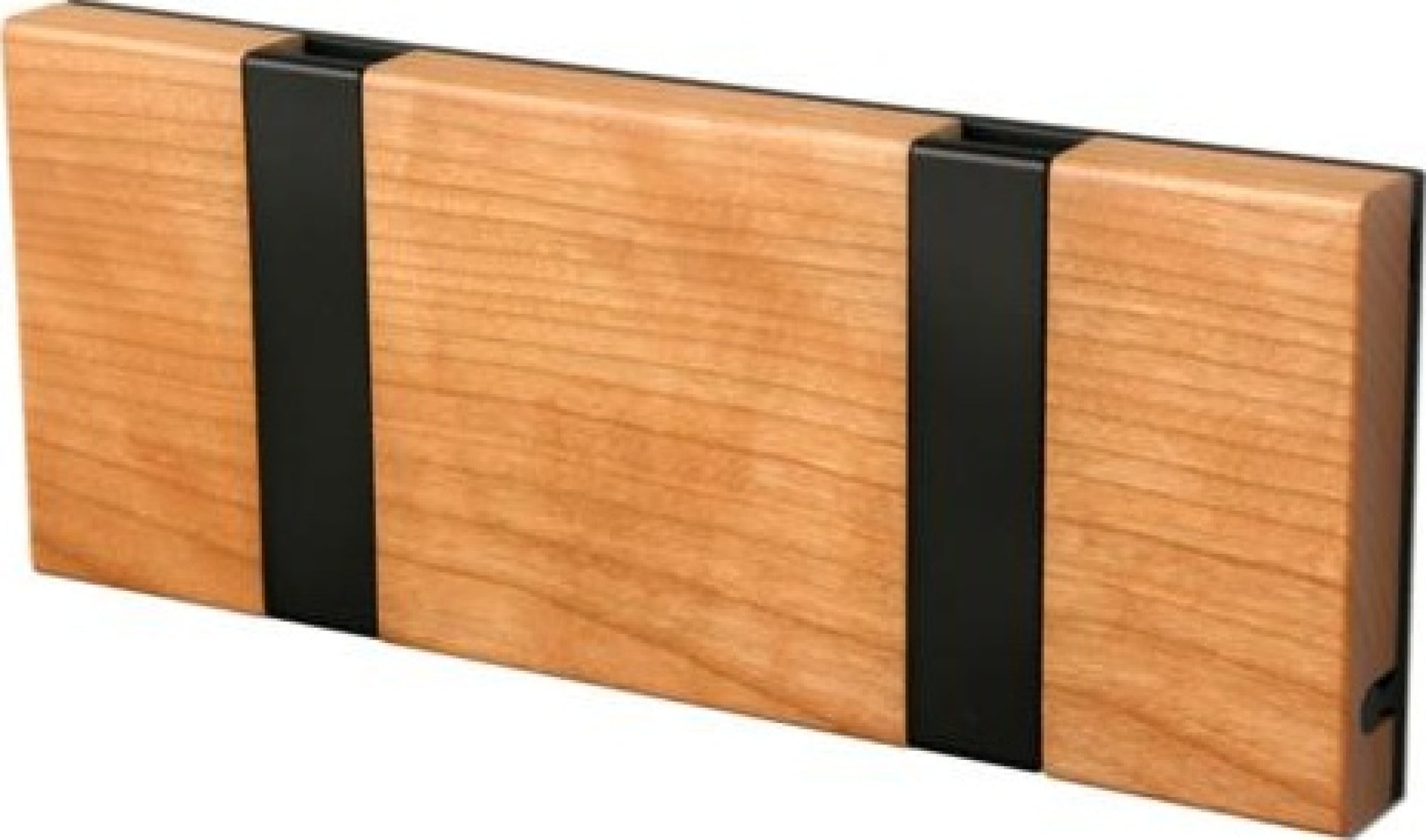 LOCA Knax horizontal Coat Rack 2 hooks, cherry oiled/black