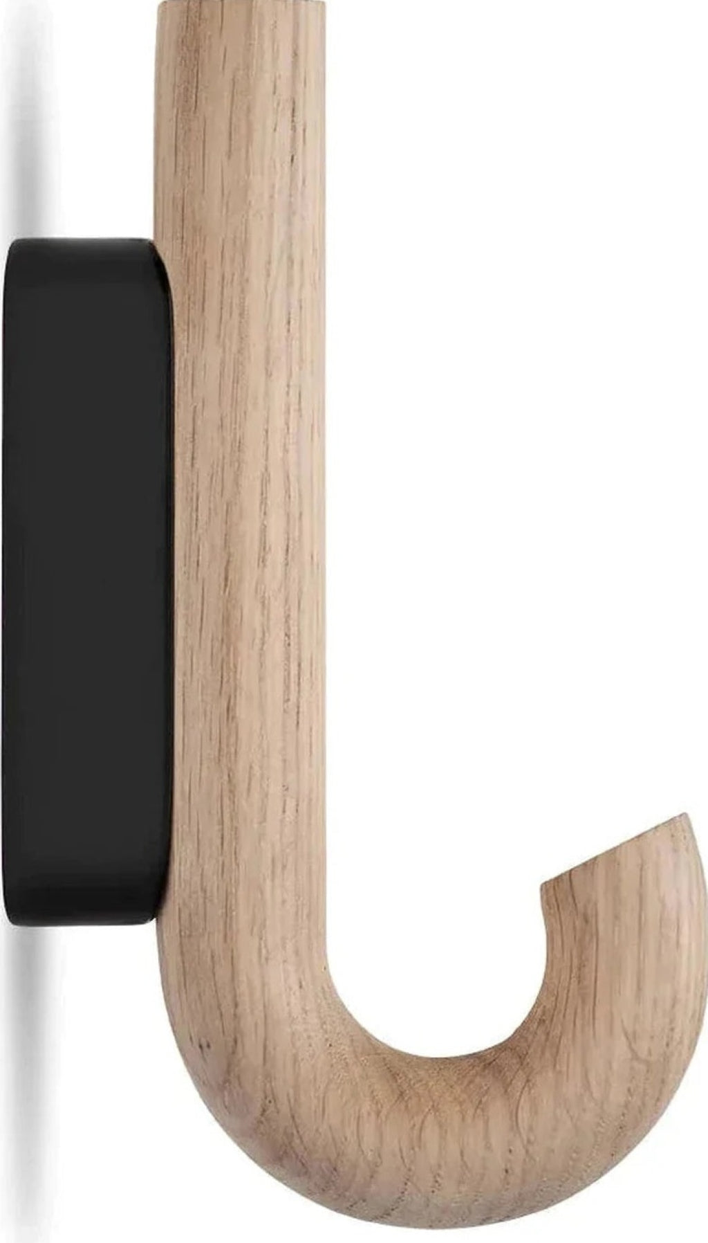 Gejst Hook Mini Oak/black Wall Hook — Small Coat & Towel Hanger, Hallway