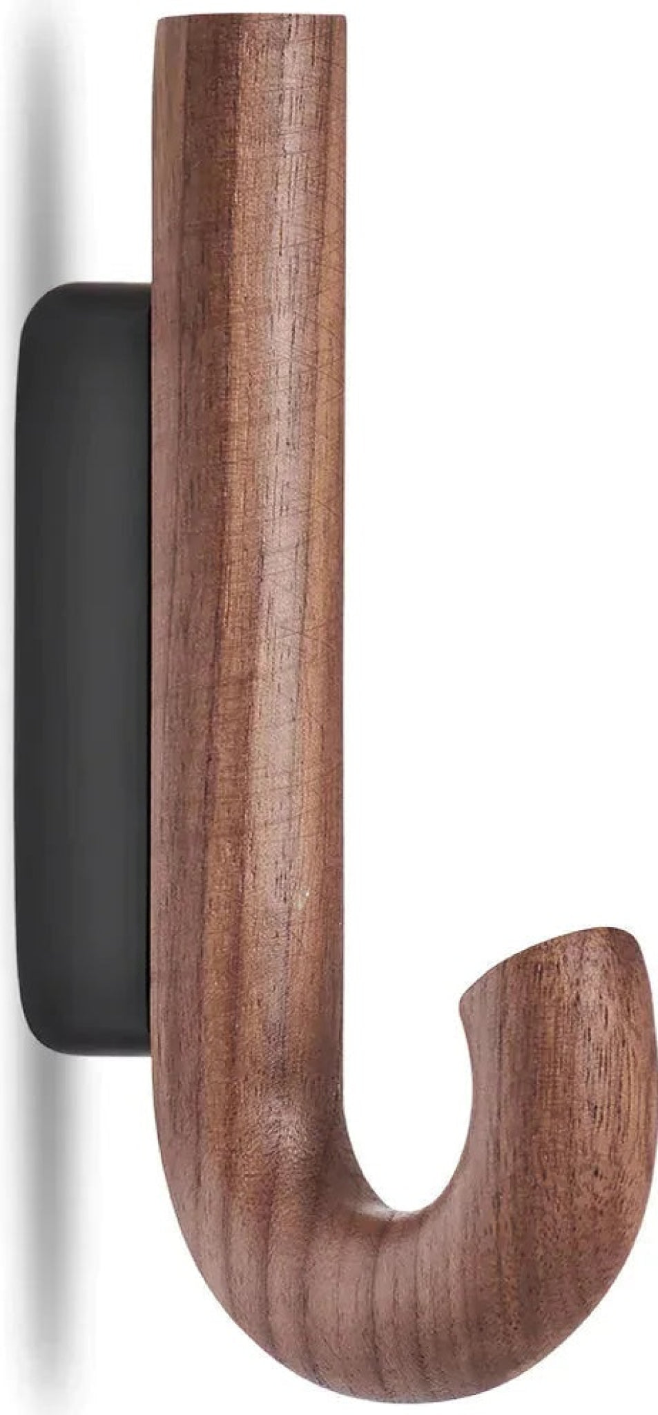 Gejst Hook Mini Walnut/black – Wooden Wall Hook For Coats & Towels