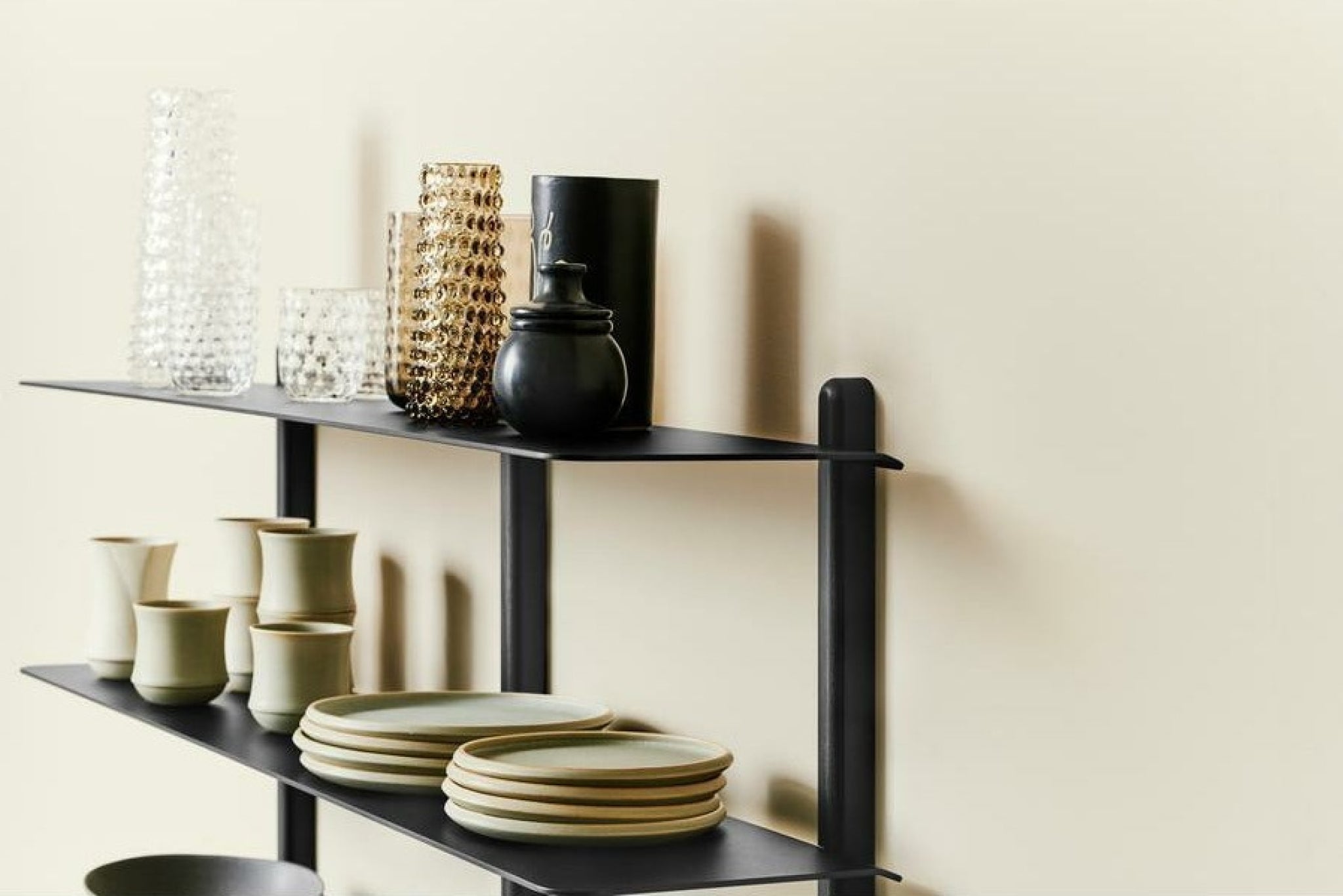 Gejst NIVO Large Shelf - Black Ash/Black | Ash & Steel 118x25x65 cm