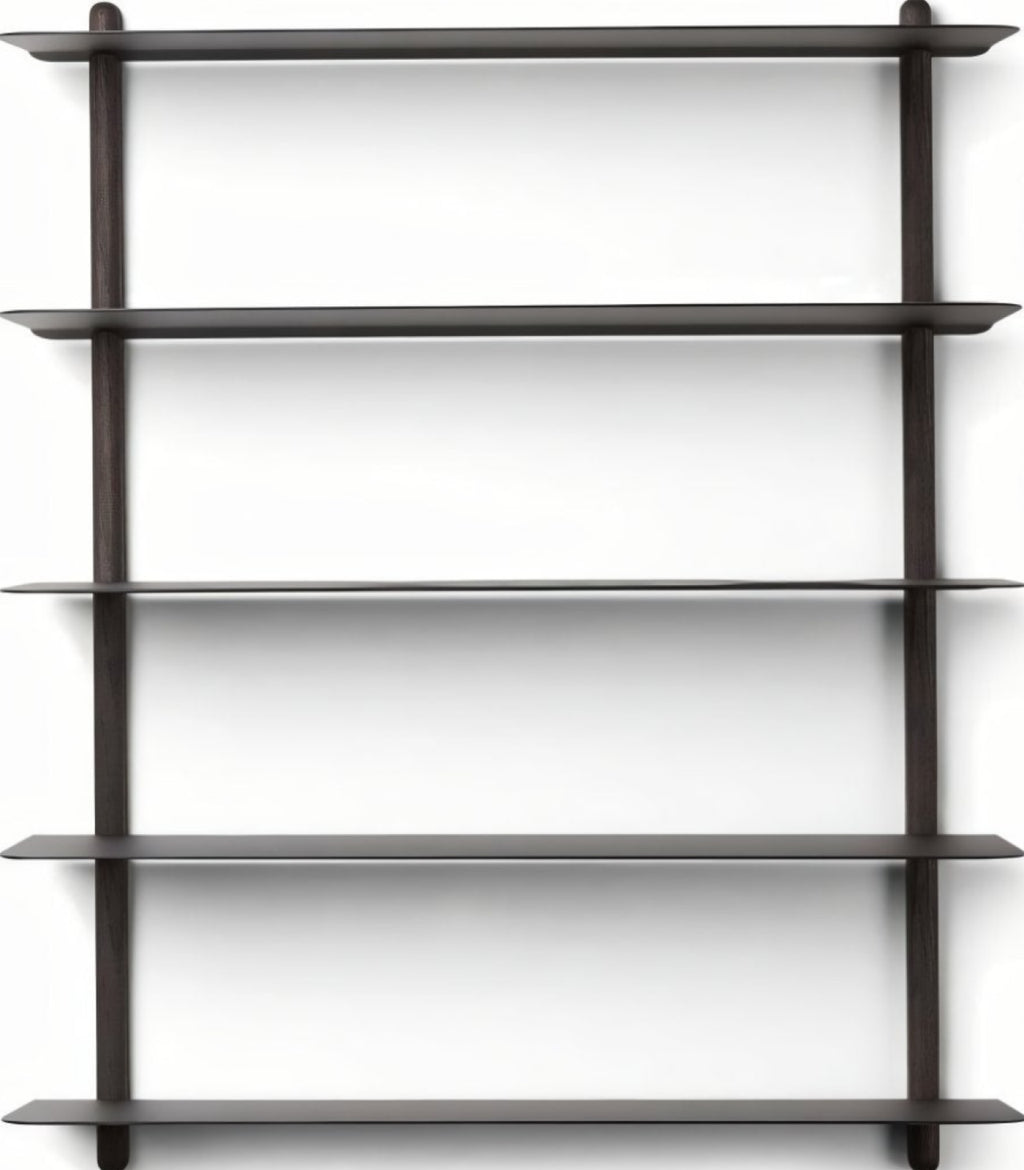 Gejst Nivo Large Wall Shelf Black Ash/black - Ash & Steel, 118cm