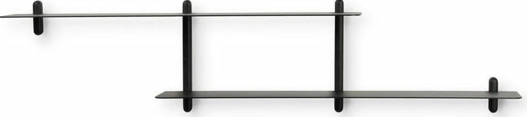 Gejst Nivo Wall Shelf H - Black Ash/black Minimalist, 25x172x16 Cm