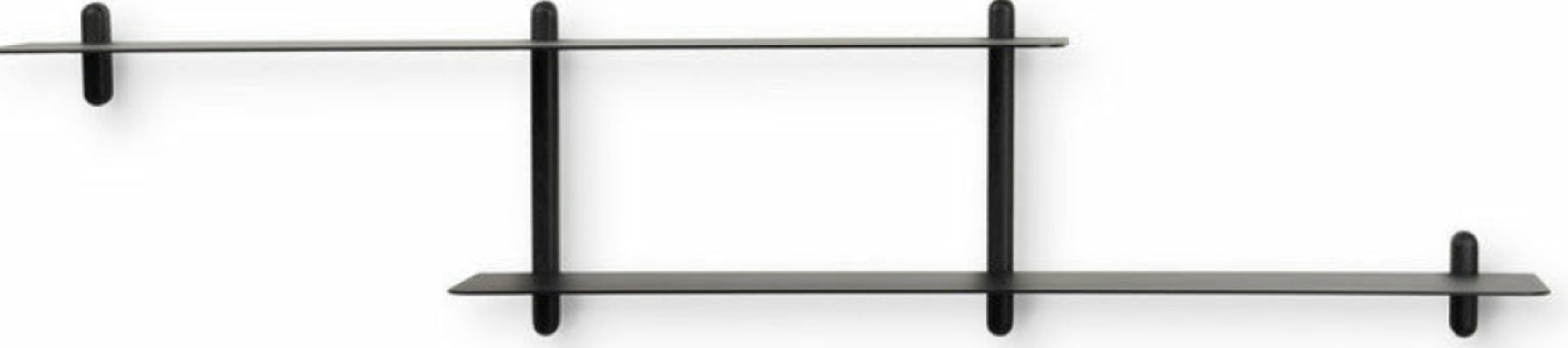 Gejst Nivo Wall Shelf H - Black Ash/black Minimalist, 25x172x16 Cm