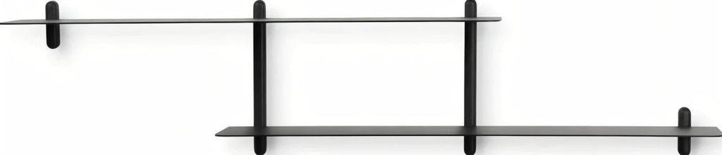 Gejst Nivo Shelf H Large - Black Ash/black 169.5cm Minimal Wall Shelf