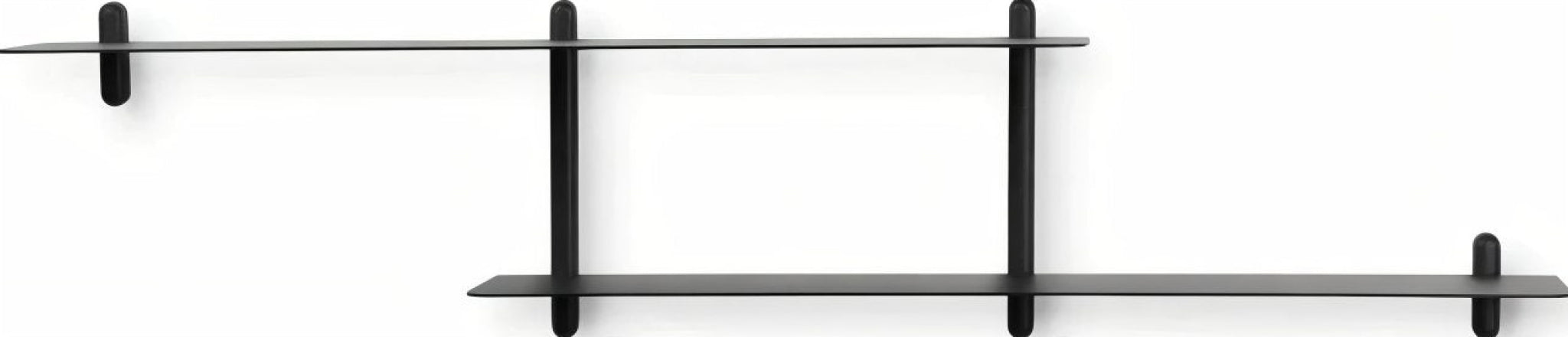 Gejst Nivo Shelf H Large - Black Ash/black 169.5cm Minimal Wall Shelf