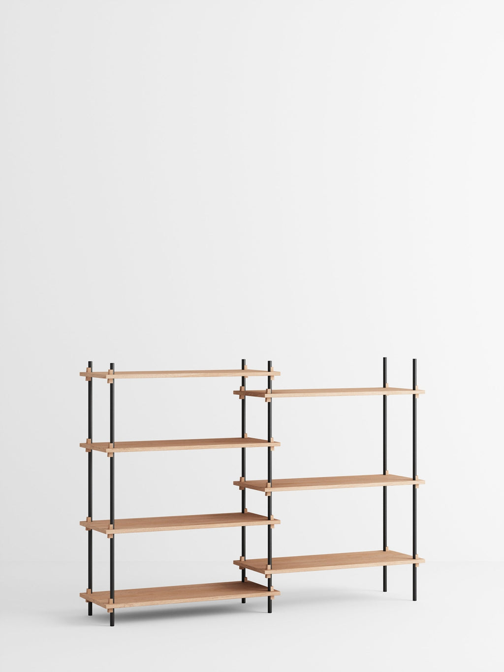 Customizable Moebe Shelving System in Oak/Black - Versatile & Stylish