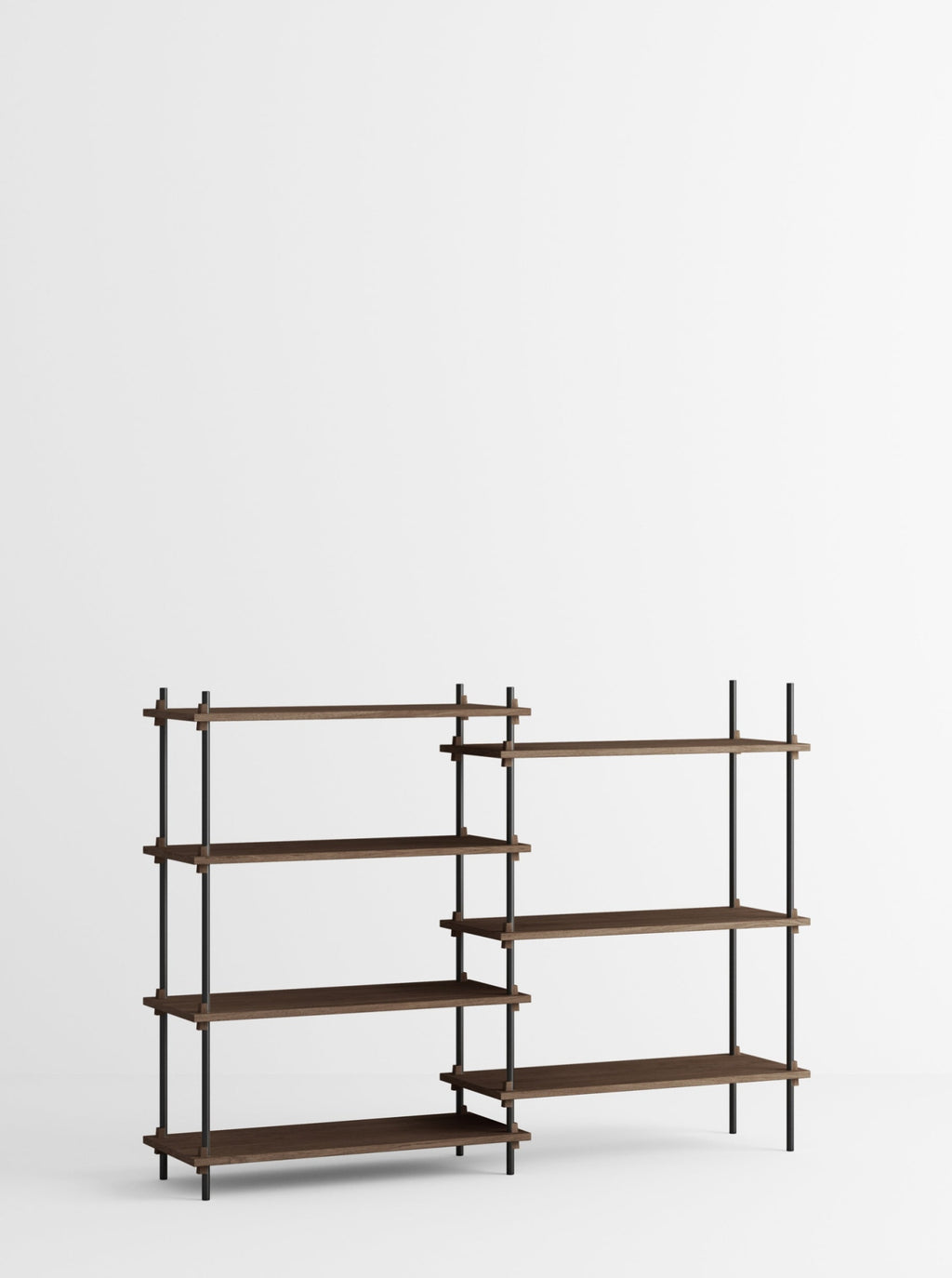 Customizable Moebe Shelving System in Smoked Oak & Black - Versatile Design